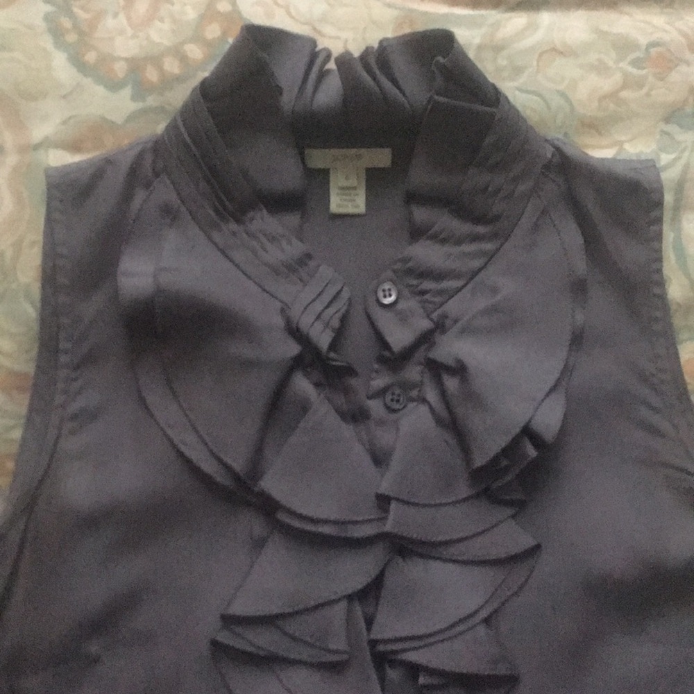 J Crew silk ruffle blouse